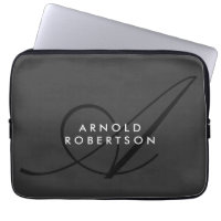 Modern Monogram Plain Grey Trendy