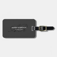 Modern Monogram Plain Grey Trendy 