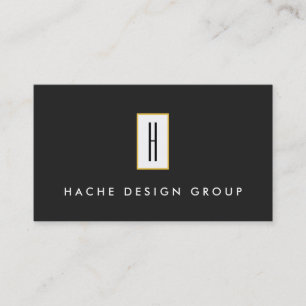 Modern Monogram, Professional Black Business Card