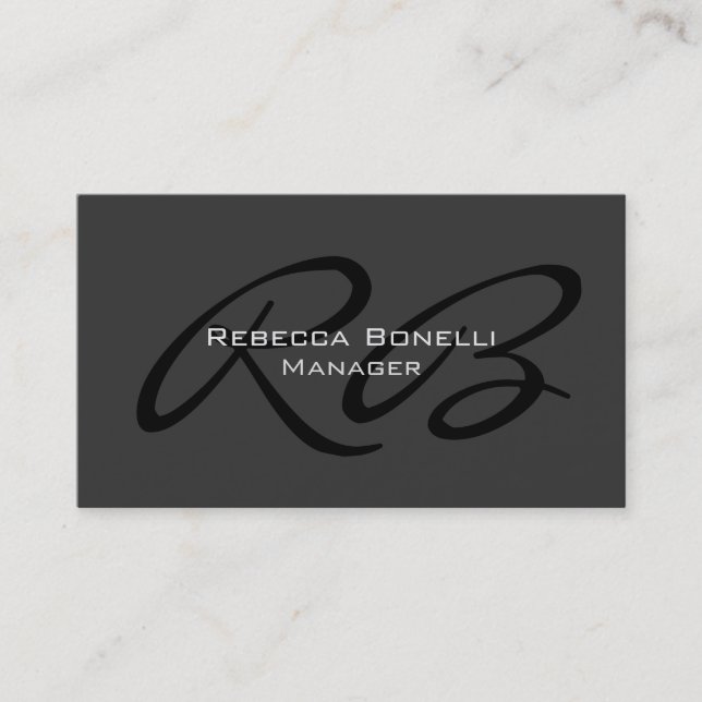 Modern Monogram Professional Elegant Business Card (Front)