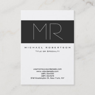 Modern Monogram Professional Large Business Card