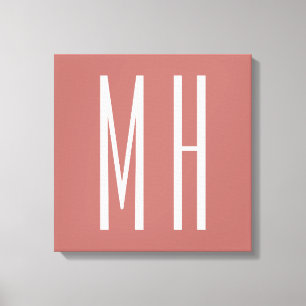Modern Monogram Professional Plain Minimalist Canvas Print