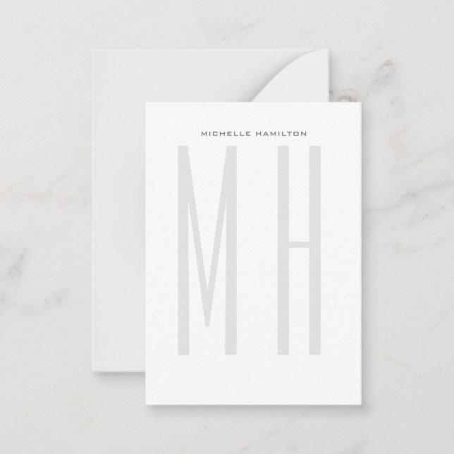 Modern Monogram Professional Plain Minimalist Card (Front)