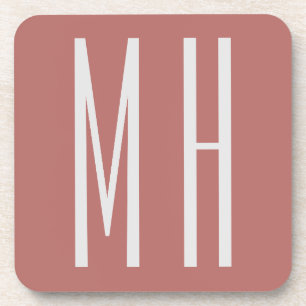 Modern Monogram Professional Plain Minimalist Coaster