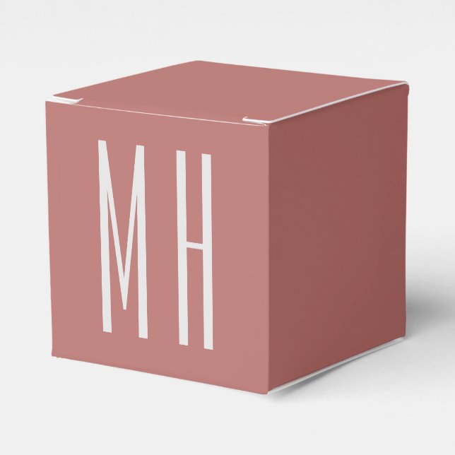 Modern Monogram Professional Plain Minimalist Favor Box (Front Side)