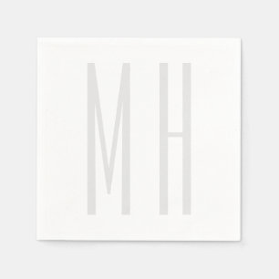 Modern Monogram Professional Plain Minimalist Napkin