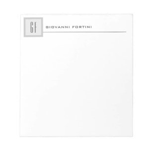 Modern Monogram Professional Plain Minimalist Notepad