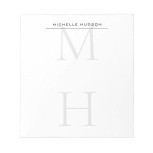 Modern Monogram Professional Plain Minimalist Notepad