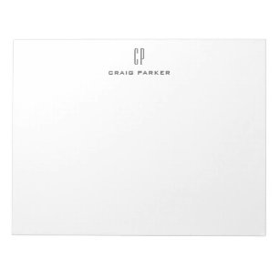 Modern Monogram Professional Plain Minimalist Notepad