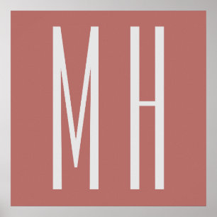 Modern Monogram Professional Plain Minimalist Poster