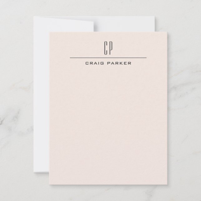 Modern Monogram Professional Plain Pastel Colour Card (Front)