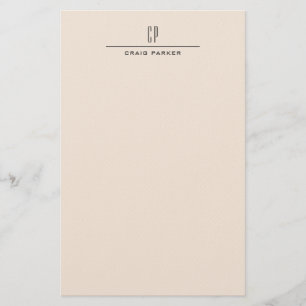 Modern Monogram Professional Plain Pastel Colour Stationery