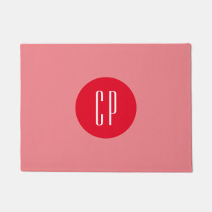 Modern Monogram Professional Plain Simple Initials Doormat