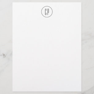 Modern Monogram Professional Plain Simple Initials Letterhead