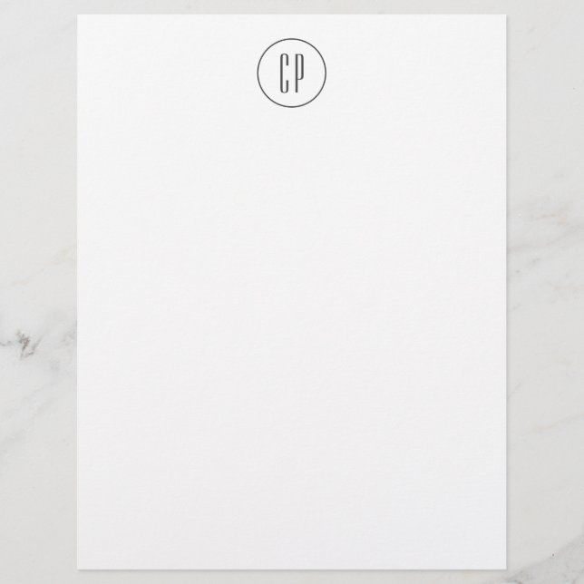 Modern Monogram Professional Plain Simple Initials Letterhead (Front)