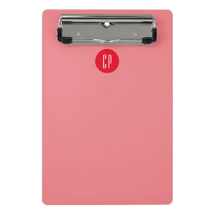Modern Monogram Professional Plain Simple Initials Mini Clipboard