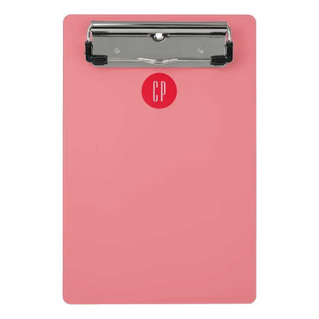 Modern Monogram Professional Plain Simple Initials Mini Clipboard (Front)