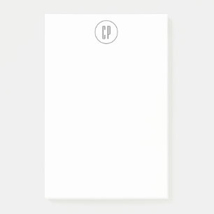 Modern Monogram Professional Plain Simple Initials Post-it Notes