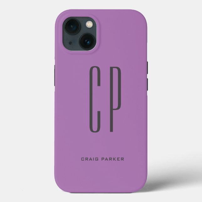 Modern Monogram Professional Plain Simple Lavender Case-Mate iPhone Case (Back)