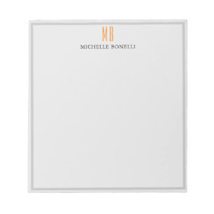 Modern Monogram Professional Plain Simple Minimal Notepad