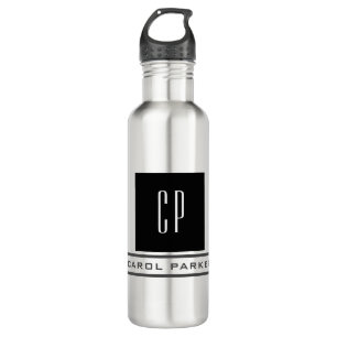 Modern Monogram Professional Plain Simple Name 710 Ml Water Bottle