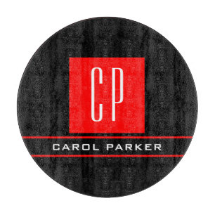 Modern Monogram Professional Plain Simple Name Cutting Board