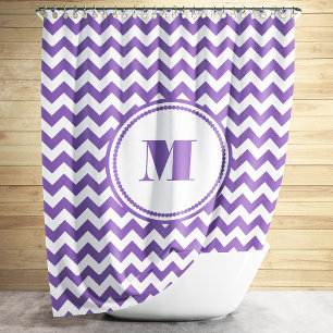 Modern Monogram Purple Chevron