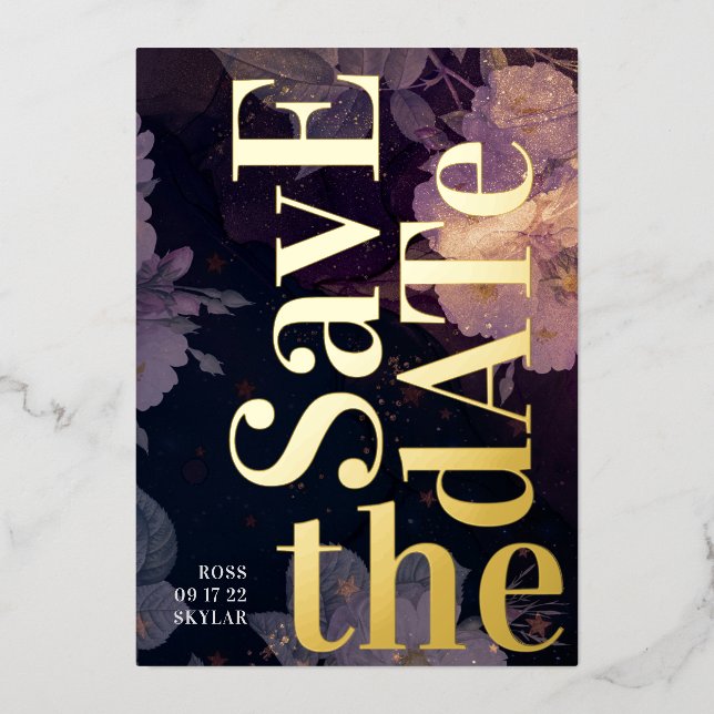 Modern Monogram Purple Fall Wedding (Front)