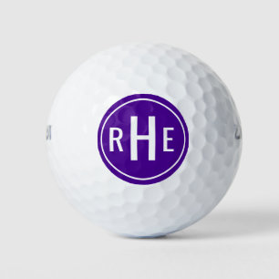 Modern Monogram Purple Golf Balls