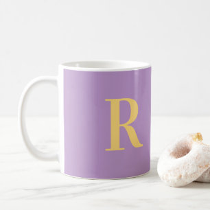 Modern Monogram Purple Lilac Coffee Mug