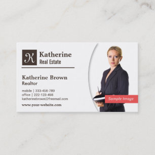 Modern, Monogram, Realtor, Real Estate, Photo Business Card