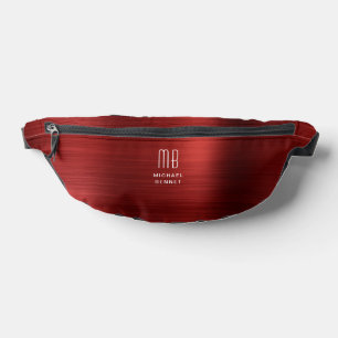 Modern Monogram Red Fanny Pack