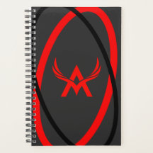 Modern Monogram Red Grey Geometry Cover Design