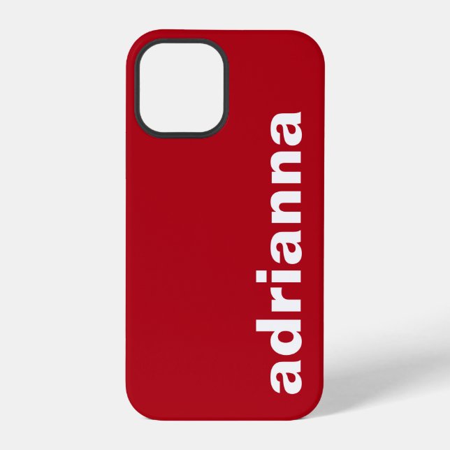 Modern Monogram Red iPhone Case (Back)