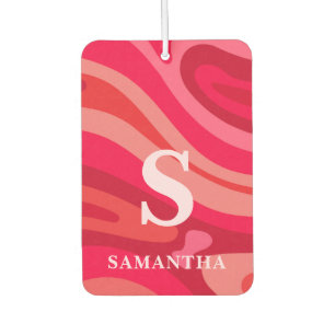 Modern Monogram Red Pink Pattern Air Freshener