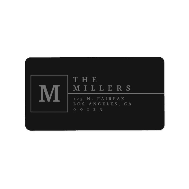 Modern Monogram Return Address Label (Front)