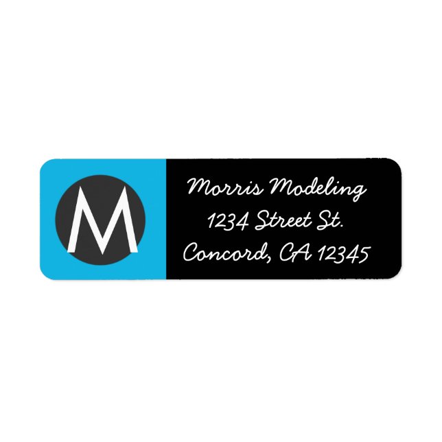 Modern Monogram Return Address Labels (Front)