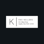 Modern Monogram Return Address Rubber Stamp<br><div class="desc">This simple but elegant modern return address rubber stamp features a large sans serif monogram.</div>