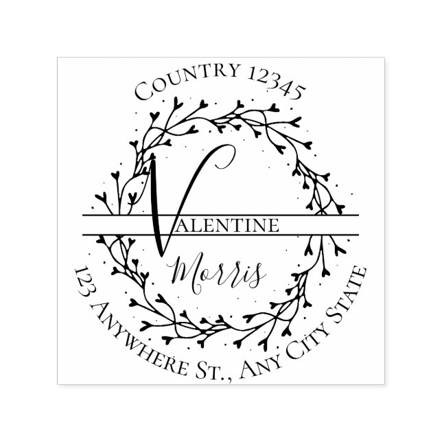 Modern Monogram Return Address Self-inking Stamp (Design)