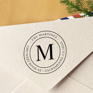 Modern Monogram Return Address Self-inking Stamp