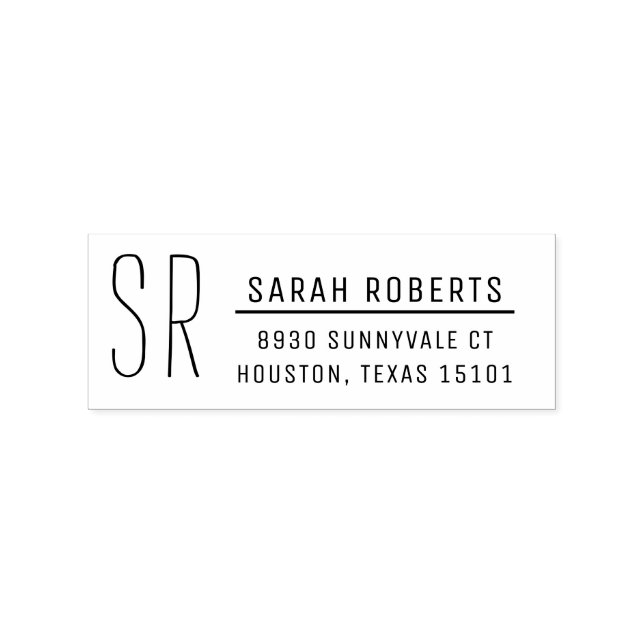 Modern Monogram Return Address Stamp (Imprint)