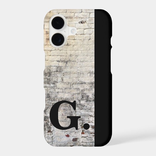 Modern Monogram Rustic Brick Wall For Men  (Back)