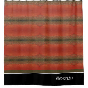 Modern Monogram Salmon Fish Design Black White Red