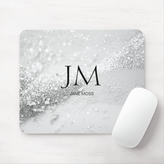 Modern, Monogram, Salon, Glitter (Imitate) Mouse Pad (With Mouse)