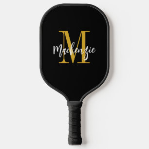 Modern Monogram Script Name Custom 2 Tone Pickleball Paddle