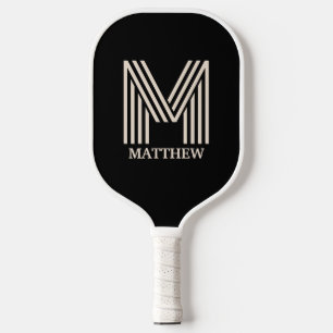 Modern Monogram Script Name Custom Colour Pickleball Paddle