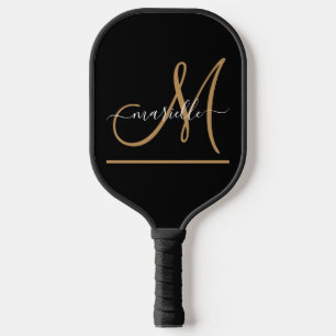 Modern Monogram Script Name Custom Colour  Pickleball Paddle