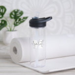 Modern Monogram Script Water Bottle<br><div class="desc">Personalize this clear water bottle with your monogram initial and your first or last name in chic lettering. Great for yourself or give as a gift.</div>