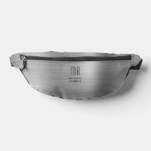Modern Monogram Silver Grey Fanny Pack