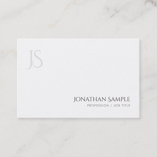 Modern Monogram Simple Design Template Elegant Business Card (Front)